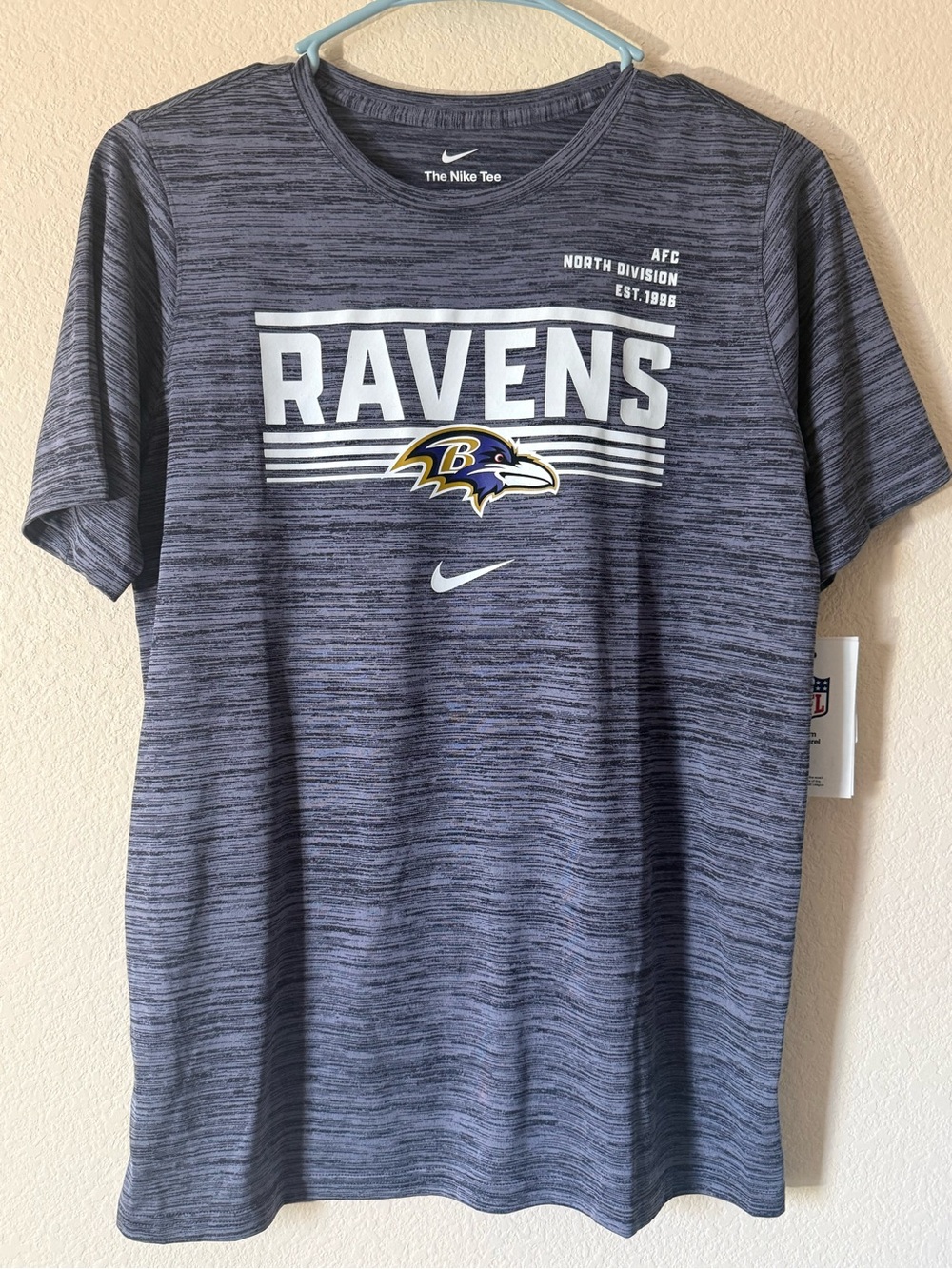 Nike Baltimore Ravens NFL Dri-FIT The Nike Tee Gray Boys Shirt - L - NWT